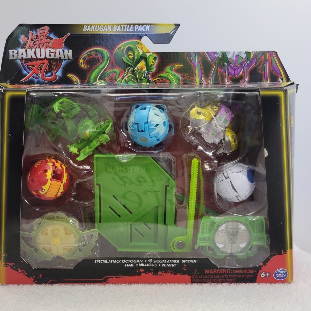 Bakugan Battle League Action Figure Set Octogan Spidra Hail Nillious Ventri NEW